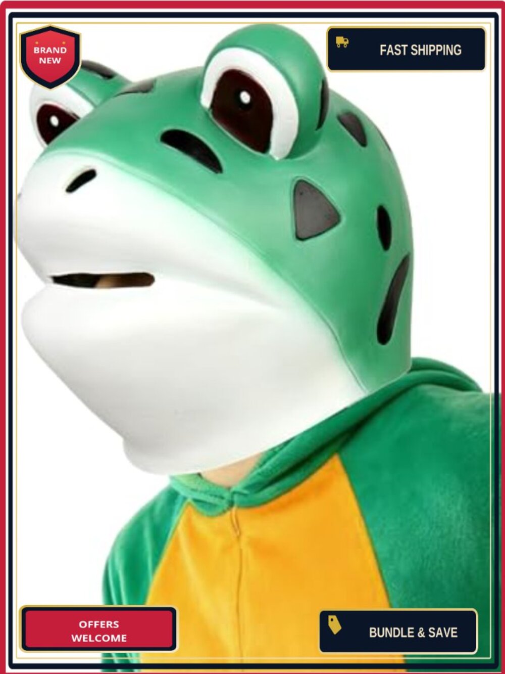 Frog Head Mask Adult Latex Blow-Up Halloween Costume Cosplay Party